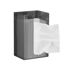 Wandgemonteerde tissueboxhouder, omgekeerde multifunctionele papierlade voor de badkamer, opbergruimte voor gezichtsdoekjes, compatibel met Tahtuvzn,