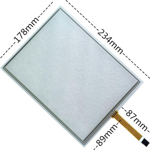 Tela sensível ao toque padrão de 10,4 polegadas (234*178mm) com 4 fios e resistência, para controle industrial externo.