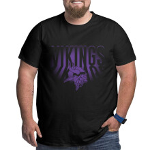 Maglietta sportiva a maniche corte da uomo taglie forti Vikings con logo della squadra di football americano, ideale come regalo per gli appassionati