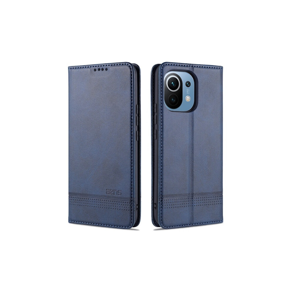 Compatible With Xiaomi Mi 11 - Azns Leather Flip Case - Blue 9395123542751