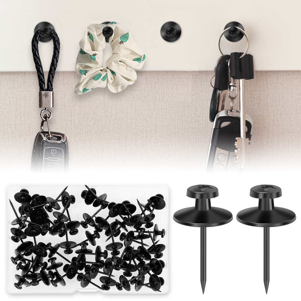 60Pcs Double Headed Nail Zinc Alloy Picture Hanging Nails, Compatible With Wall Hangers & Photo Displays, Thumb Tack Decor Pins 9395123543208