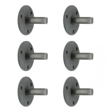 Door Knob Dummy Square Spindle Steel 1-3/8"x1" Antique Style Heavy Duty w/Screws Pack of 6