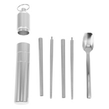 Palillos plegables de metal, utensilios de cocina, vajilla de acero inoxidable, vajilla resistente, ideal para viajes y estudiantes.