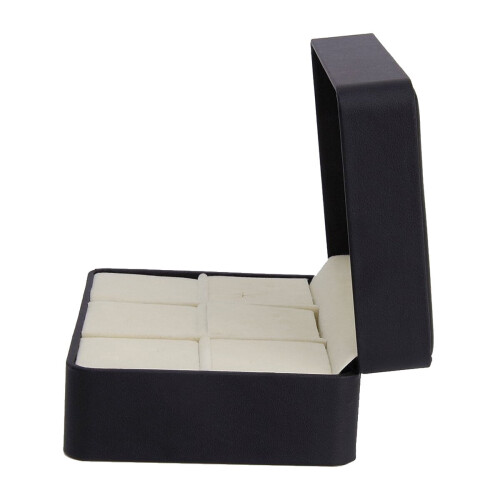 Eease 6-Compartment Cufflink Necktie Tie Clip Bar Storage Display Case Box (Black) 2