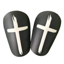 SunyaMood 1 Pair Mini Soccer Shin Guards Cross Football Shin Pads for Men Women (Black S)