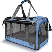 Pet Cage for Large and Medium Cats, Soft-Sided Pet Cage for Large Medium Cats and Puppies, Dog Cages Cat Cages Pet Privacy Protector Travel Blue L