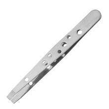 Stainless Steel Slant Tip Eyebrow Tweezers for Precision Hair Removal, Silver