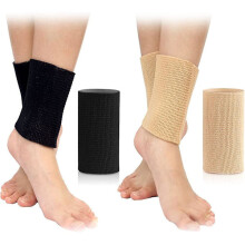 Skating Spirit Ankle Gel Sleeves (1 Pair) - Compatible with hard boots for figure, ice, roller, inline skating, hockey & skiing. Beige