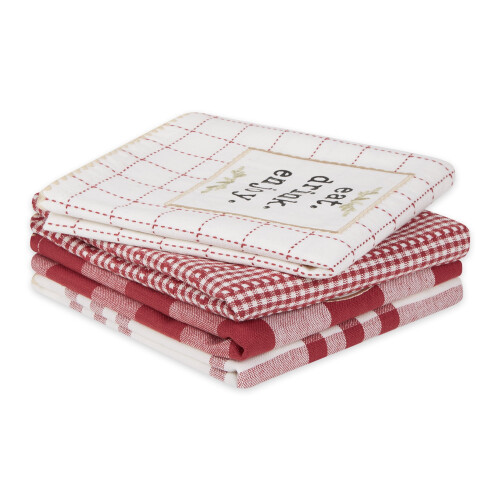 Barn Red Farm To Table Διακοσμημένη Πετσέτα Πιάτων (Σετ 4 τεμαχίων) 1