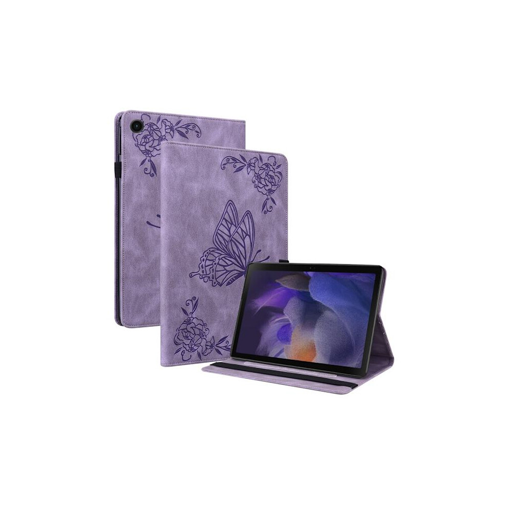 Leather Case Compatible With Samsung Galaxy Tab A8 10.5 Butterflies Purple 9395123745824