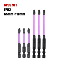 Lot de 6 embouts de tournevis cruciformes magnétiques spéciaux à fente pour électricien FPH1FPH2