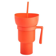 Gobelet isotherme YaChu 2 en 1 pour boissons et collations - Anti-fuite, portable, tout-en-un pour les déplacements - Compatible avec les stades