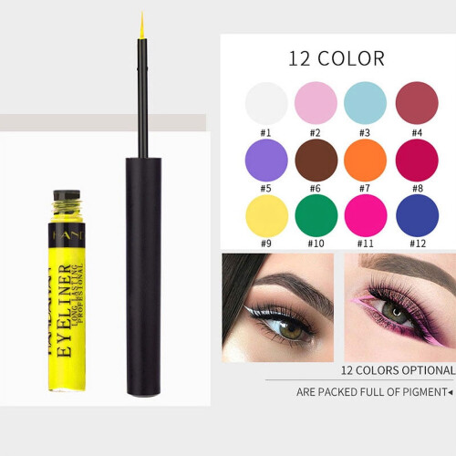Ματ πολύχρωμο υγρό eyeliner, 12 χρώματα μακράς διαρκείας αδιάβροχο eyeliner επαγγελματικό 2