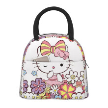 Sac à lunch Hello Kitty, boîte à lunch isotherme portable avec poche avant, pour hommes, femmes et adolescents