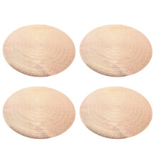 Round Pvc Placemat Jute Rustic Tablemats Outdoor Tablecloth Plastic Burlap Child 4 Pcs
