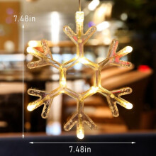 Final Clear Out! LED Christmas Lights with Suction Cup Room Window Snowflake Decoration Lights Warm Light White Series Elk Style Decorative Lamp