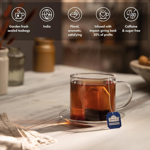 2pcs Decaffeinated Earl Grey 20 Tagged Aluminium Envelopes