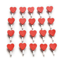 40 pcs/pack small clothespins with heart 25 mm