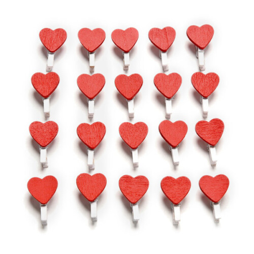 40 pcs/pack small clothespins with heart 25 mm