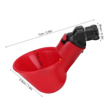 ZPSHYD Chicken Drinker, 10Pcs Livestock Automatic Red Water Bowl Quail Chicken Drinking Cup Nipple Husbandry Equipment