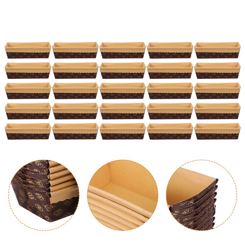 Eease 25pcs Paper Bread Loaf Pan Disposable Bakery Pastry Pans for Quick Bread 2