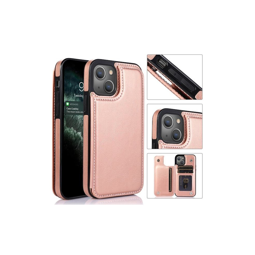 Compatible With Iphone 14 Case Wallet Rose Gold 9110895196205