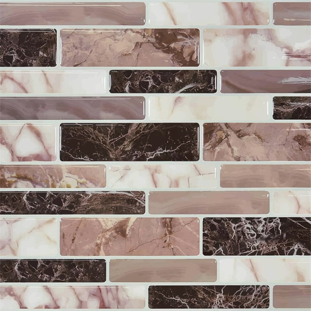 10-Pack Faux Brick 3D Wall Panels Peel And Stick In Mosaic, Self Adhesive Waterproof Foam Wallpaper For Bedroom, Bathroom, Kitchen,6X6inch 9110895196694