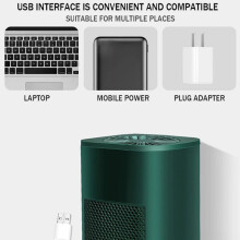 Air Purifier for Home Large Room, Bedroom with LED, Air Quality Monitor, Odor & Allergy Relief, Pet Dander Filter - Green