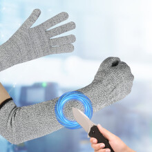 Cut Resistant Arm Protection Gloves, Heat & Bite Resistant Safety Sleeves with Full Finger, Breathable Long Cover for Men Women