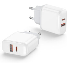 2er-Pack Schnellladeadapter, 20 W Dual-Port USB-C Schnellladegerät mit PD 3.0 Stecker, kompatibel mit iPhone 15, 14, 13, 12, 11, X, Pro Max