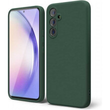 Kompatibel mit Samsung S24: Gummierte, matte, grüne Schutzhülle mit Kameraschutzflüssigkeit – Grün
