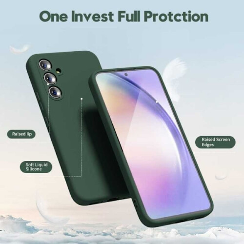 Συμβατό με Samsung S24 Θήκη προστασίας κάμερας από καουτσούκ σε ματ πράσινο χρώμα - 1