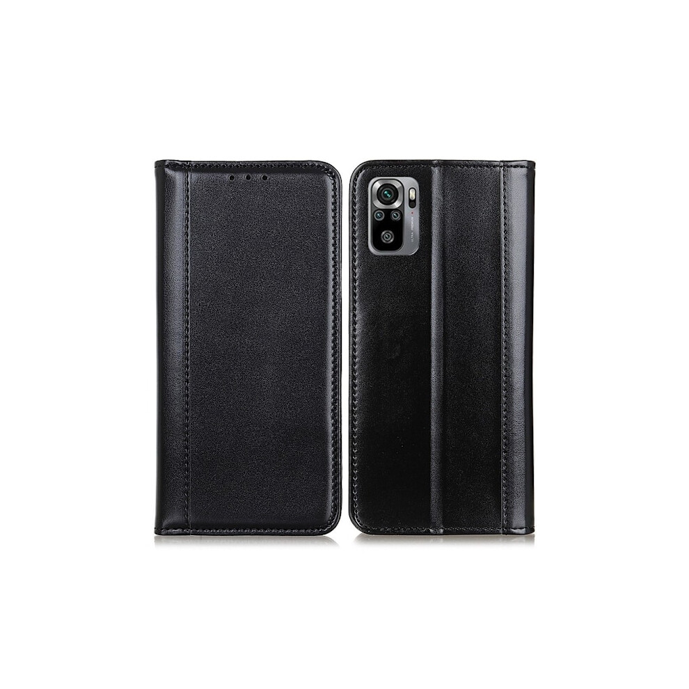 Compatible With Xiaomi Redmi Note 10S - Leather Flip Case - Black 9425574791702