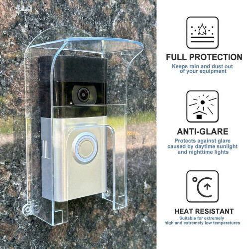 Protection anti-pluie transparente pour sonnette, noire 1