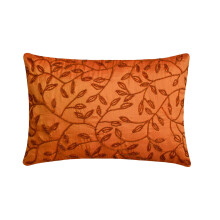 Housse de coussin lombaire 30 x 55 cm (12 x 22 pouces), orange, motif floral, housse de coussin rectangulaire en soie artificielle, floral - Juicy
