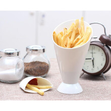 Hem Kök Potatisverktyg Servis 2-i-1 Pommes fritesstrut med dippkopp Hemmatillbehör