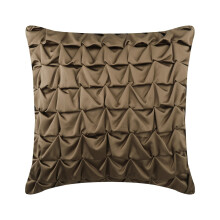 Housse de coussin personnalisée, marron, 30 x 30 cm, housse de coussin décorative en satin texturé et noué, style moderne - Dreaming Satin