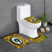 Ensemble de 3 tapis de salle de bain GBP_Packers Team, antidérapants, 80 x 51 cm (31,5 x 20 pouces)
