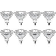8 kpl:n pakkaus halogeenilamppuja GU5.3MR16 35W 12V himmennettävä - lämmin valkoinen 2800k, 400 lumenia, lasikupu Boris