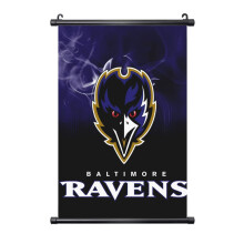 Ravens fotbollslag, anpassad PVC-väggdekoration med svart axel, flera storlekar, kompatibel med hem- och kontorsinredning