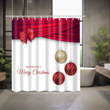 Kerstdouchegordijn met diverse patronen, douchegordijn voor de badkamer, digitaal bedrukt polyester douchegordijn, kerstgordijnen