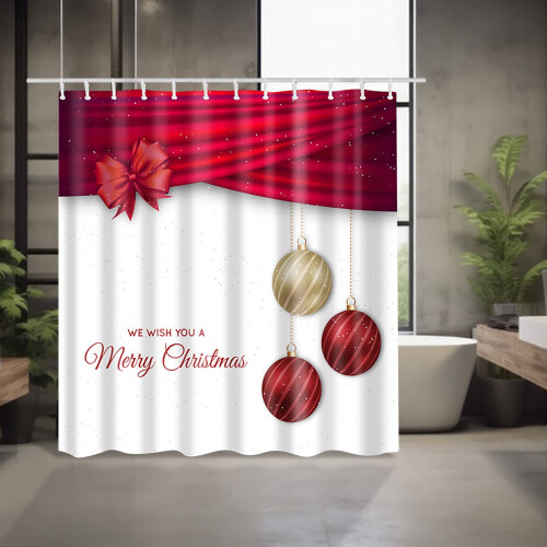 Julduschdraperi Olika mönster Duschdraperi Badrum Duschdraperi Digitaltryck Polyester Duschdraperi, Julgardiner