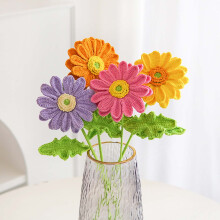 Bouquet de chrysanthèmes artificiels tissés à la main YiFudd, décoration de tournesol, fleurs de Noël finies, cadeau pour une petite amie