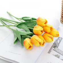 Lot de 10 mini tulipes artificielles au toucher réaliste, 30 cm (12 pouces), pour bouquet de mariage, décoration intérieure (mère, épouse,