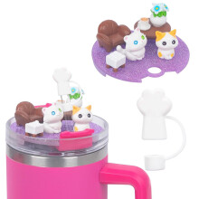 Offre spéciale ! iHPH7Straw Compatible avec couvercle de tasse Charm Cup .0Accessory Charm 30Oz 40Oz avec capuchon en silicone pour tasses isothermes