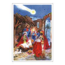10077 - Korsch Avent - Crèche avec étoile filante - 29,8 cm (H) x 29,2 cm (L) x 0,25 cm (P)