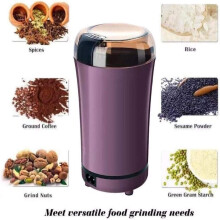 Broyeur électrique Xubond 150 W, broyeur à grains, mélangeur à herbes sèches et à café, démarrage instantané, violet, compatible avec les