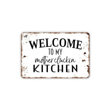Divertente insegna in metallo a tema fattoria di galline 8x12" - Benvenuti nella cucina di mia madre, perfetta per ristoranti, bar, pub e piccole