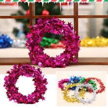 Liquidation de Noël XIUH ! Guirlande métallique de Noël avec petites étoiles de couleurs assorties, 7,5 m, couronne de vigne métallique de