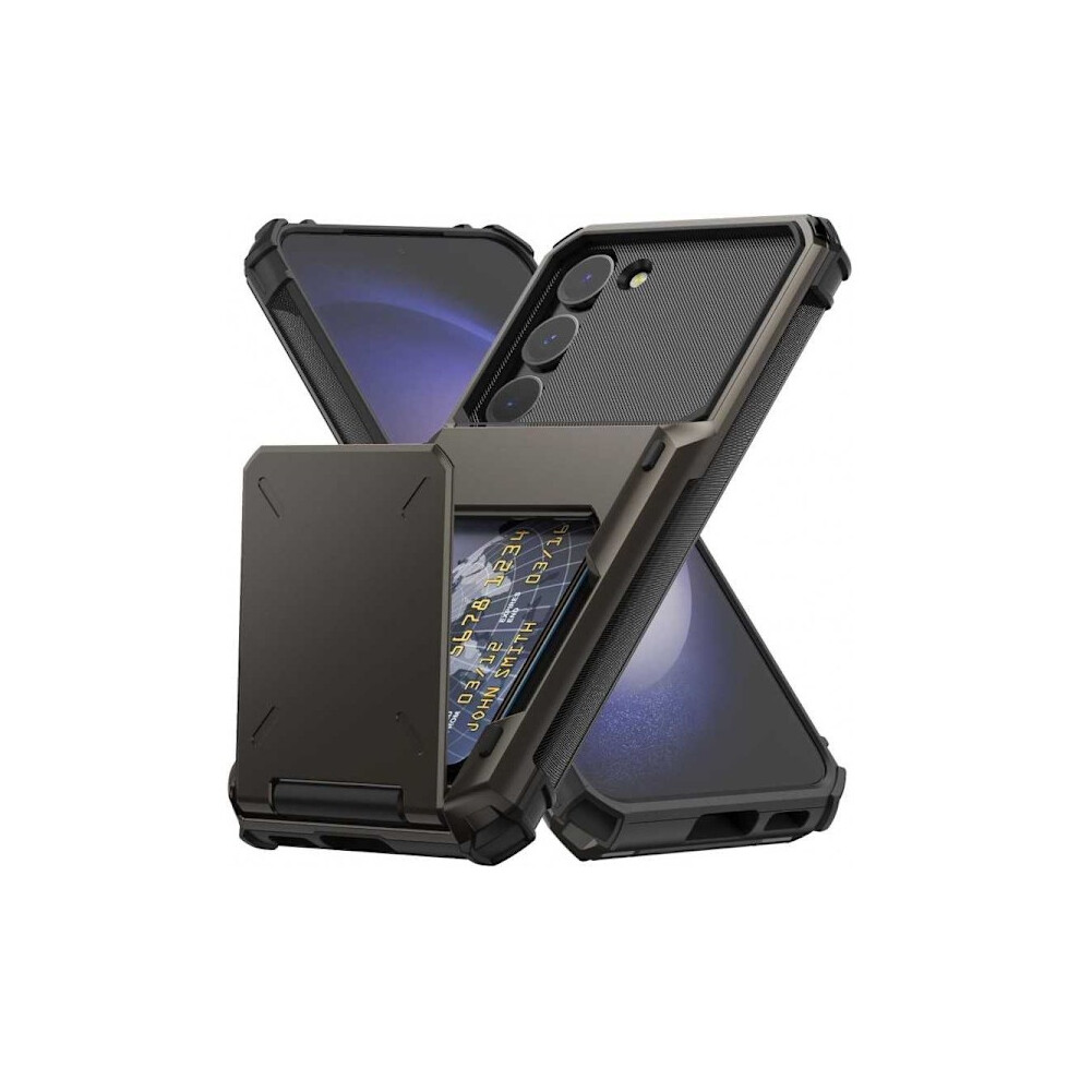 Compatible With Samsung S23 Plus Shockproof Case With Card Slot Void Black 9083649975008